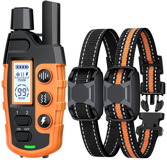 3300Ft Waterproof Electric Dog Training Collar with Remote Control - Shock, Vibration, Sound Modes for 5-120lbs Dogs-2
