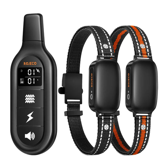 Rechargeable Waterproof Dog Training Collar with Remote Control, Vibration and Shock Functions, Adjustable Size, IPX7-1