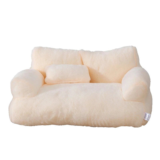 Cozy Plush Cat Bed Sofa with Thick Backrest – Warm Nest for Small to Medium Pets, Anti-Slip Base, Multiple Colors Available-1