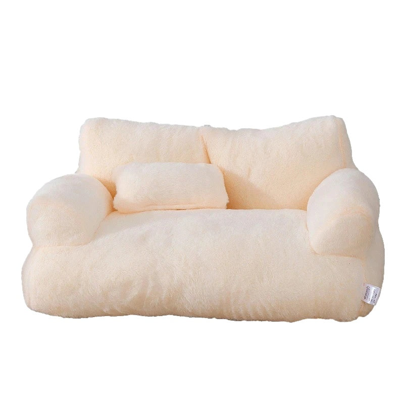 Variant image for Cozy Plush Cat Bed Sofa with Thick Backrest – Warm Nest for Small to Medium Pets, Anti-Slip Base, Multiple Colors Available-1