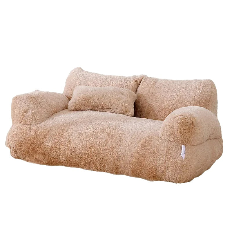 Variant image for Cozy Plush Cat Bed Sofa with Thick Backrest – Warm Nest for Small to Medium Pets, Anti-Slip Base, Multiple Colors Available-7