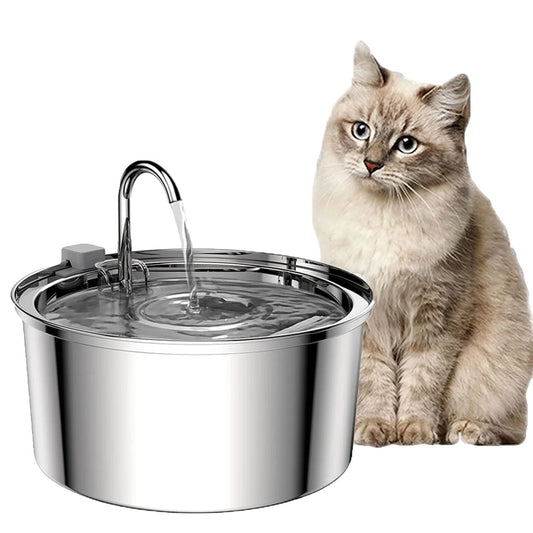 Automatic Stainless Steel Pet Water Fountain with Double Filtration System – 3L Capacity for Cats and Dogs, Quiet Operation, BPA-Free-2