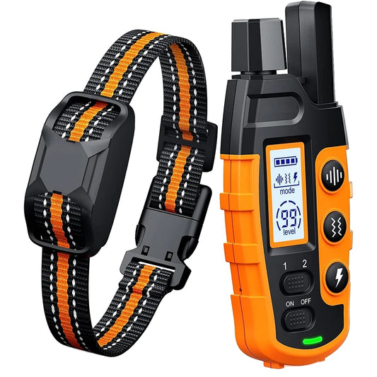 3300Ft Rechargeable Waterproof Dog Training Collar with Remote – E Collar for Dogs with Beep, Vibration, and Shock Modes-1