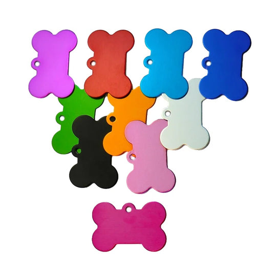 Personalized Dog ID Tags – Customizable Aluminum, Multiple Colors, 20-Pack-1