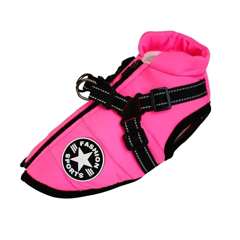 Variant image for Waterproof Dog Coat for Winter – Warm Fleece Lining, Adjustable Harness, Reflective Design-2