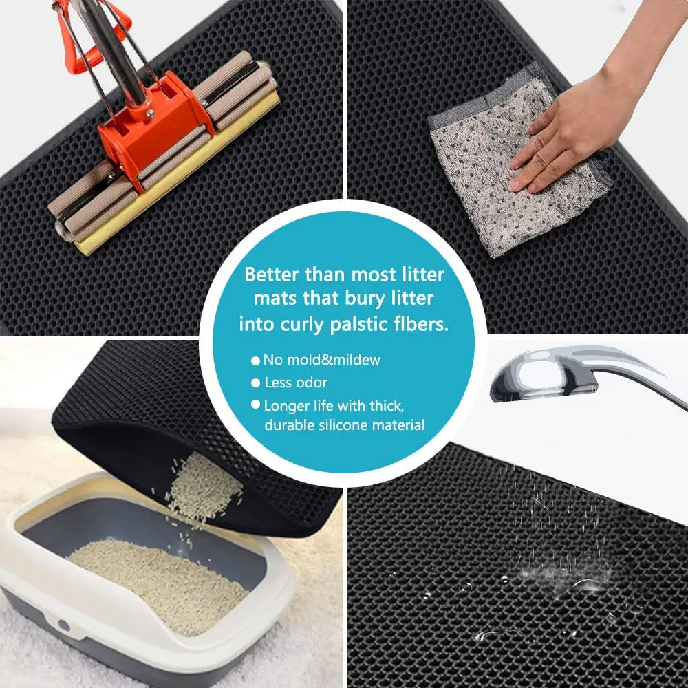 Cat Litter Mat for Cats – Waterproof, Double Layer, Skidproof EVA Design-3