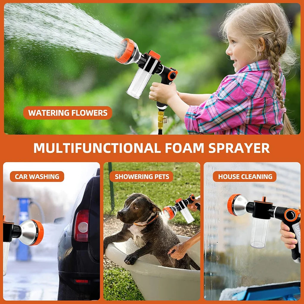 Dog Shower Sprayer – Adjustable High-Pressure Nozzle, Built-in Soap Dispenser, 8 Spray Patterns-5