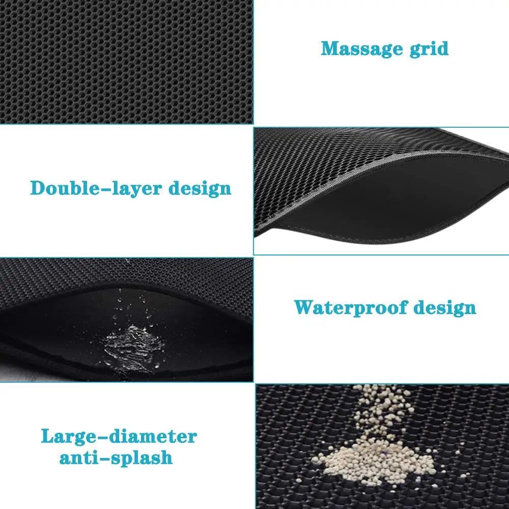 Cat Litter Mat for Cats – Waterproof, Double Layer, Skidproof EVA Design-5