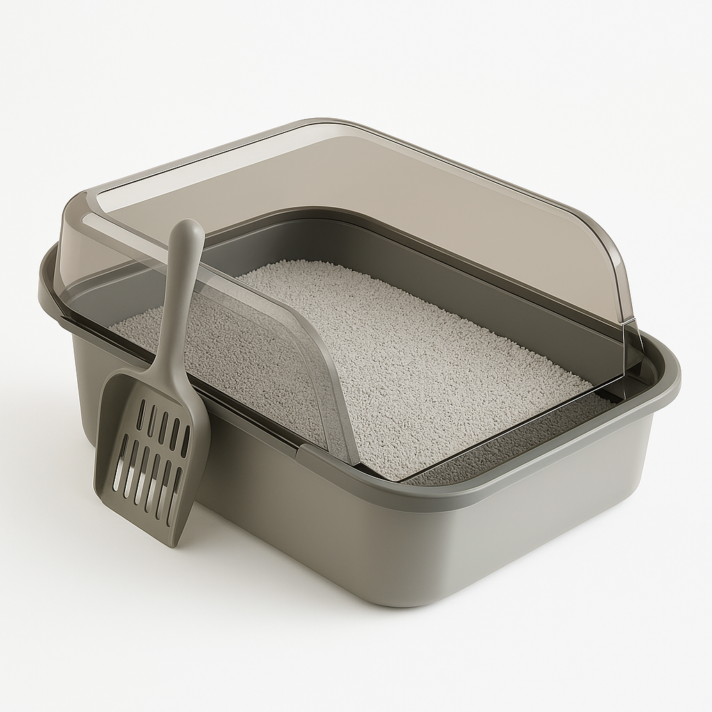 Cat Litter Box for Cats – Semi-Enclosed, Splashproof, Easy to Clean