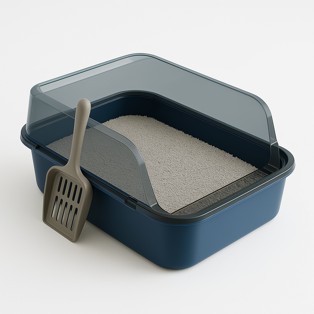 Cat Litter Box for Cats – Semi-Enclosed, Splashproof, Easy to Clean