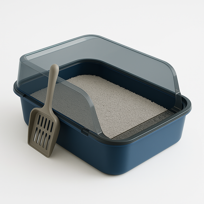 Cat Litter Box for Cats – Semi-Enclosed, Splashproof, Easy to Clean