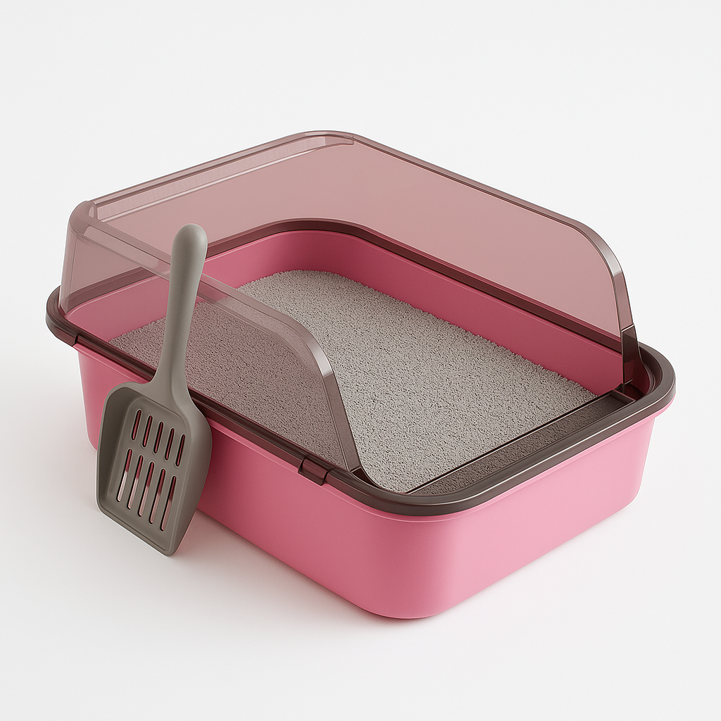 Cat Litter Box for Cats – Semi-Enclosed, Splashproof, Easy to Clean