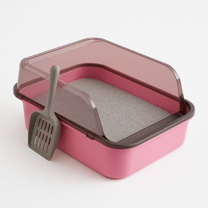 Cat Litter Box for Cats – Semi-Enclosed, Splashproof, Easy to Clean