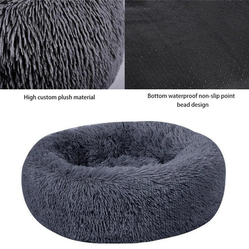 Plush Dog Bed for Dogs and Cats – Calming Round Design, Self-Warming Fabric, Multiple Sizes-3