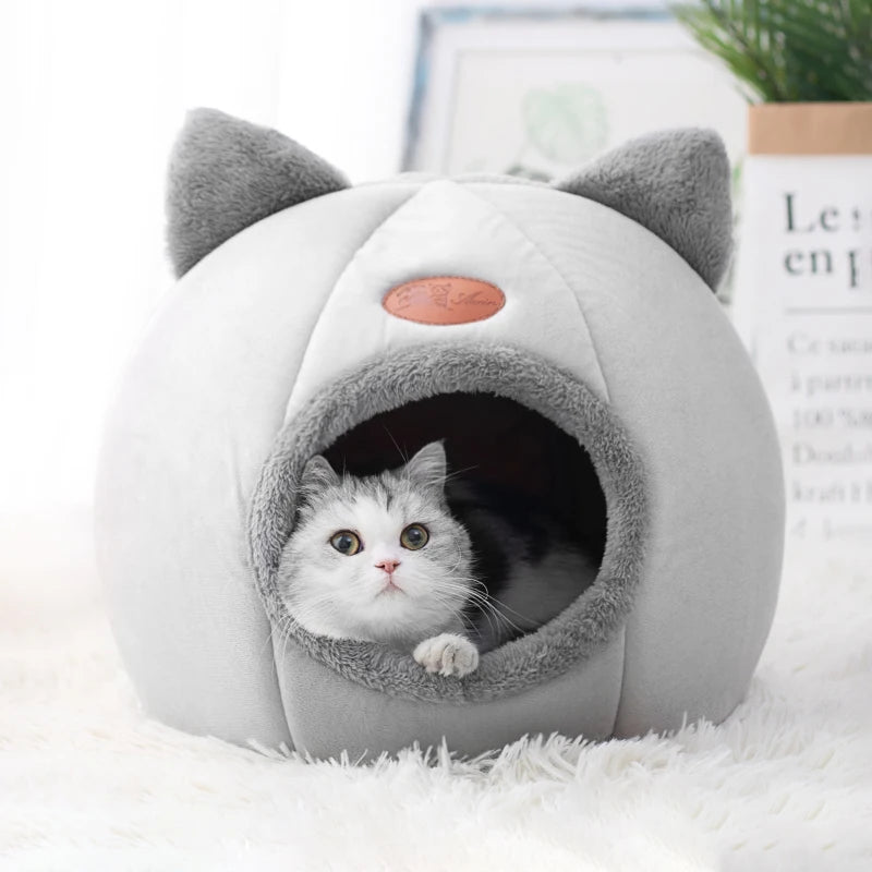 Cozy Cat Bed for Indoor Cats – Warm, Detachable Cushion, Non-Slip Design-2