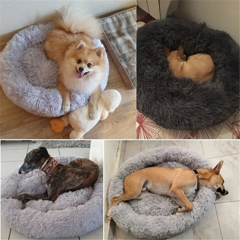 Plush Dog Bed for Dogs and Cats – Calming Round Design, Self-Warming Fabric, Multiple Sizes-5