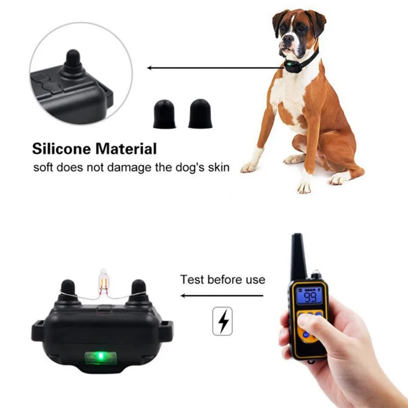 Waterproof Electric Dog Training Collar with Remote Control – Adjustable Shock, Vibration, and Anti-Bark Modes for All Dog Sizes-4