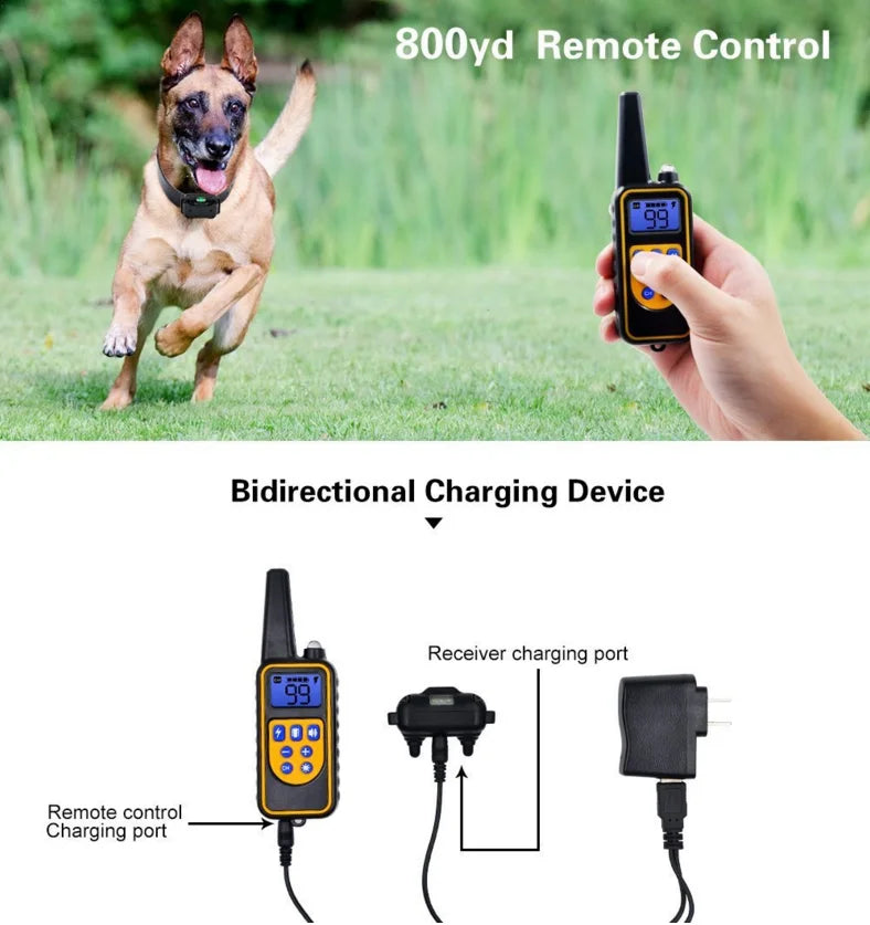 Waterproof Electric Dog Training Collar with Remote Control – Adjustable Shock, Vibration, and Anti-Bark Modes for All Dog Sizes-3