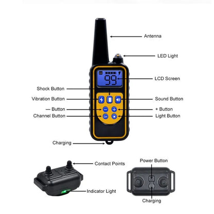 Waterproof Electric Dog Training Collar with Remote Control – Adjustable Shock, Vibration, and Anti-Bark Modes for All Dog Sizes-6