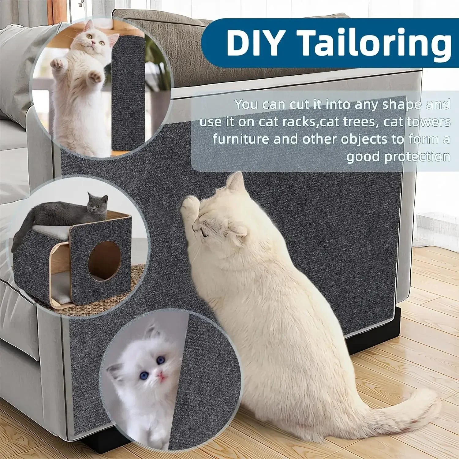 Cat Scratcher Pad for Furniture Protection – Self-Adhesive, Durable Material, Multiple Sizes and Colors-5
