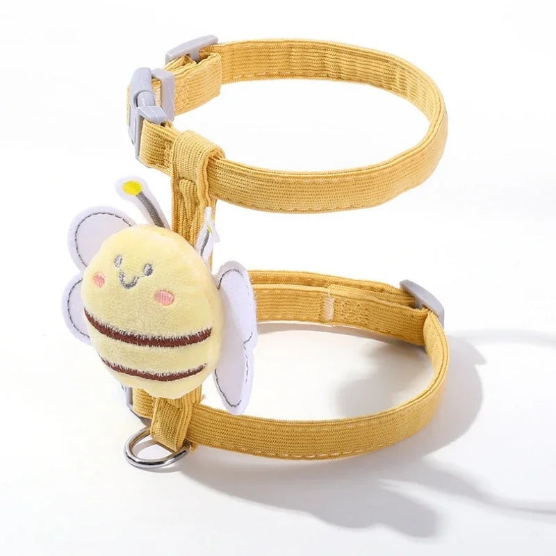 Cat Harness and Leash for Cats – Adjustable Comfort Fit, Cartoon Bee Design, Durable for Outdoor Walking-6