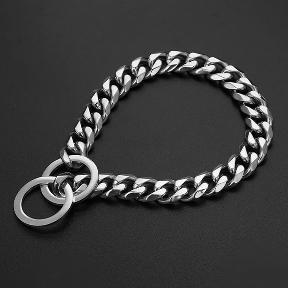 Variant image for Dog Collar for Fashionable Pets – Heavy-Duty Metal, 15mm Wide, Cuban Link Design-6