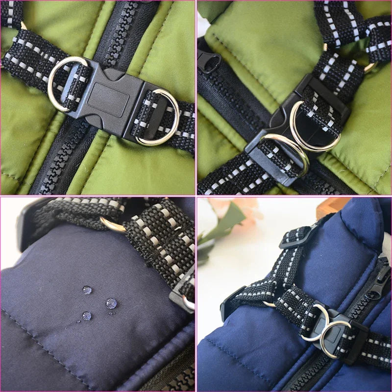 Waterproof Dog Coat for Winter – Warm Fleece Lining, Adjustable Harness, Reflective Design-5