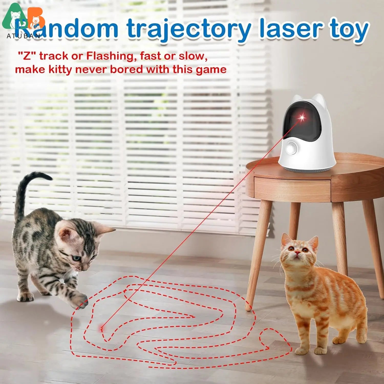 Automatic Laser Toy for Cats – Interactive, Rechargeable, Random Trajectory-3