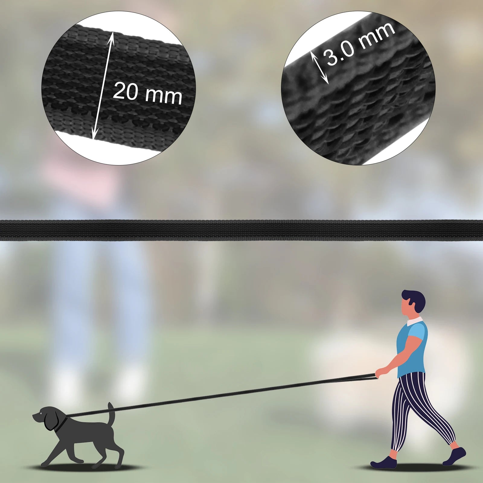 Dog Leash for Medium to Large Dogs – Lightweight, Durable Latex Silk, 10M Long-3