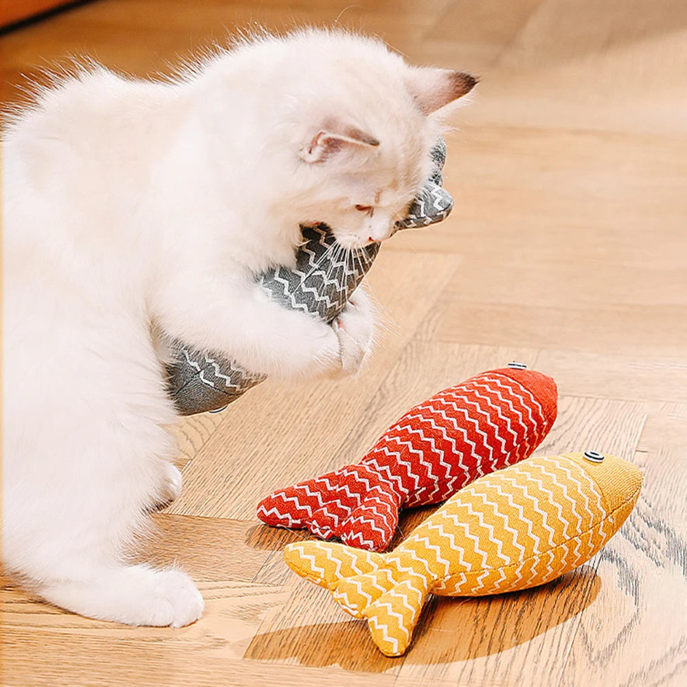 Interactive Cat Toy – Soft Linen Fish, Organic Catnip Stuffed, Safe for All Ages-5