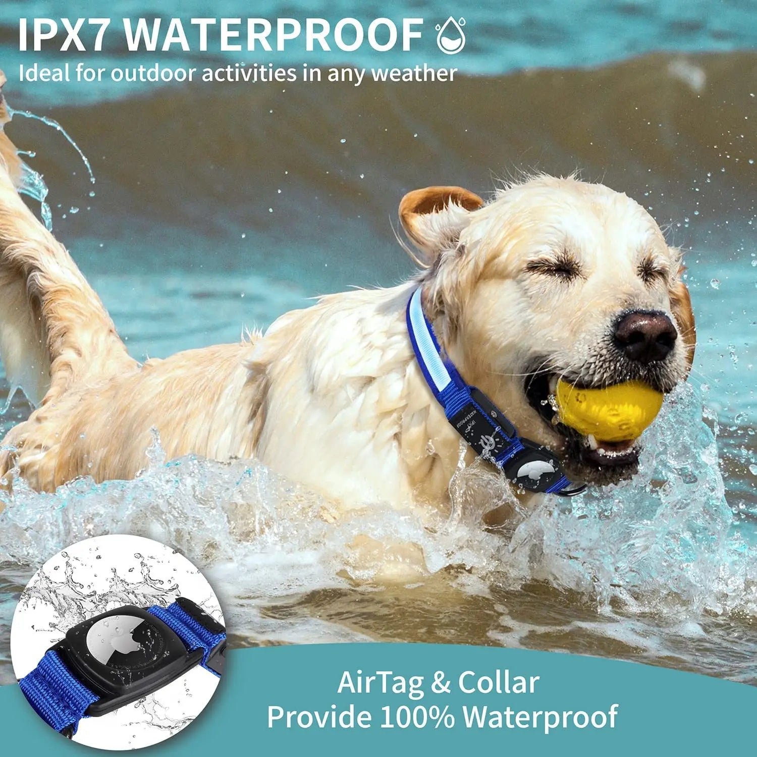 LED Dog Collar for Apple AirTag – Waterproof, USB Rechargeable, Luminous Design-4