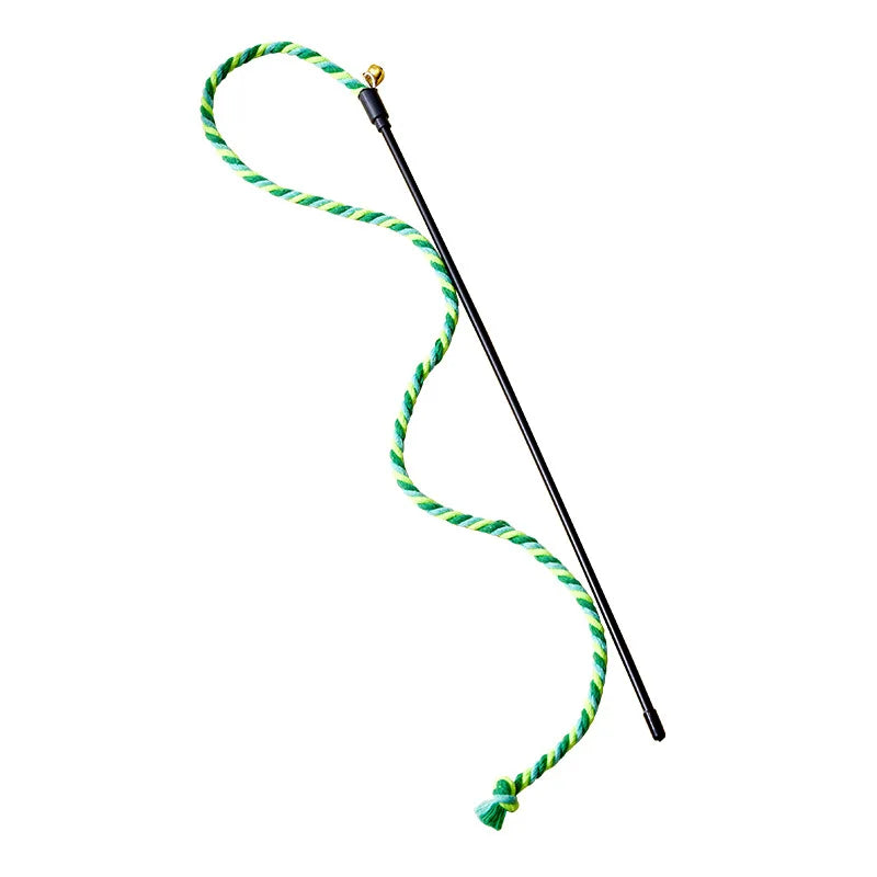 Interactive Cat Toy for Cats – Feather Teaser Wand, Satin Ribbon, Jingle Bell-6