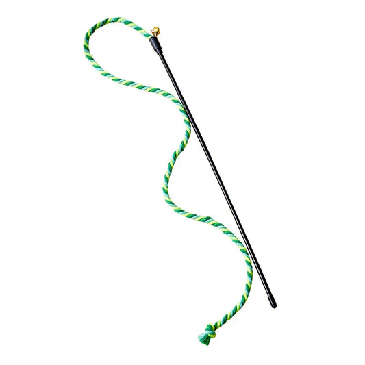 Interactive Cat Toy for Cats – Feather Teaser Wand, Satin Ribbon, Jingle Bell-6
