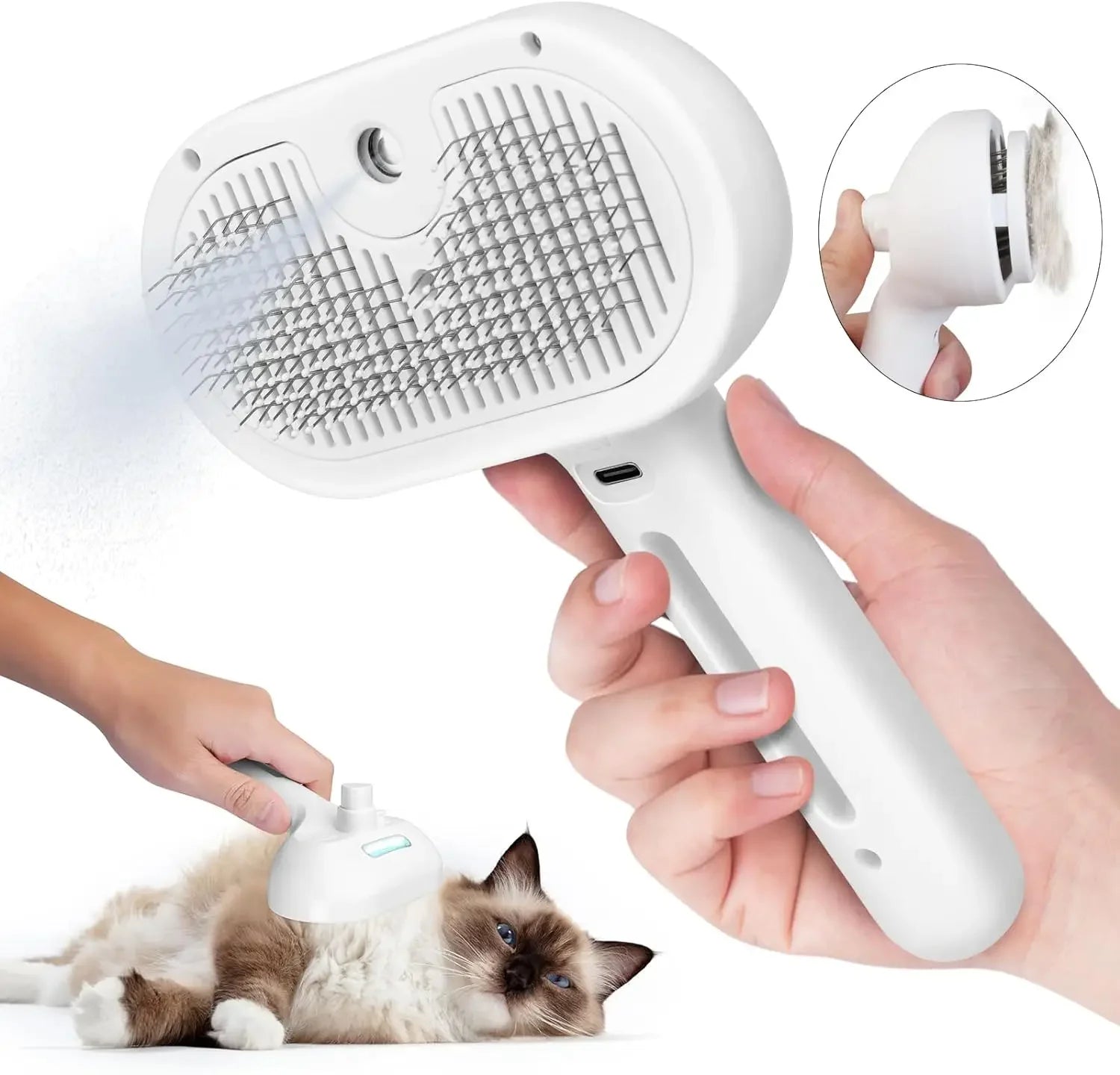 Grooming Comb for Dogs and Cats – Built-in Humidifier, Self-Cleaning, Ergonomic Design-2