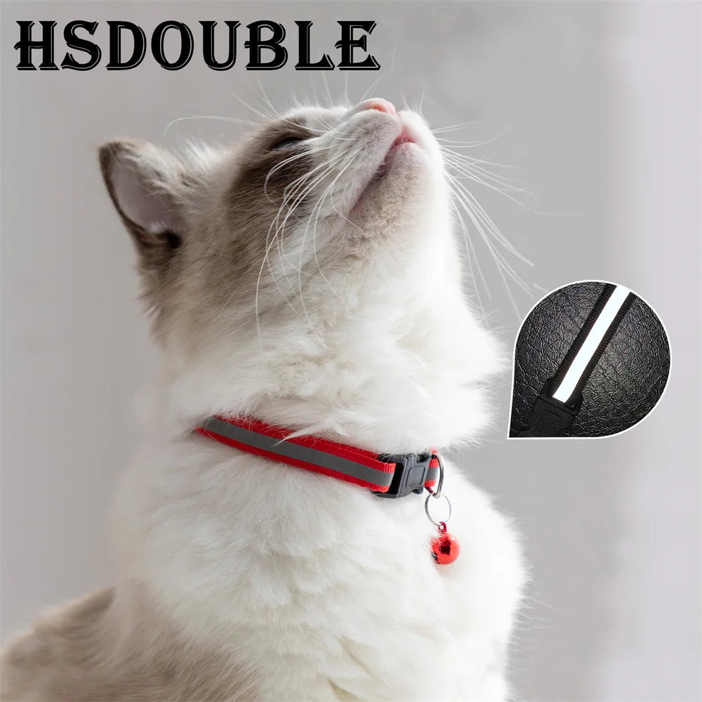 Reflective Collar for Cats and Small Dogs – Adjustable Fit, 12 Colors, Includes Bell-3