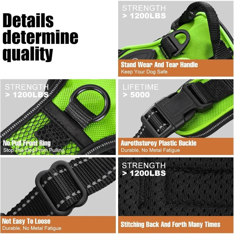 LED Dog Harness for Night Safety – No Pull Design, Rechargeable, Comfortable Fit-5