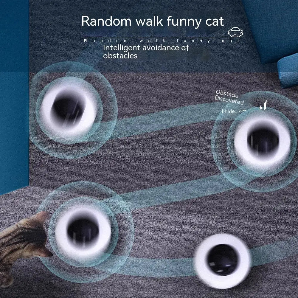 Interactive Cat Toy – Smart Teaser UFO, USB Rechargeable, Replaceable Feather, Automatic Cleaning-5