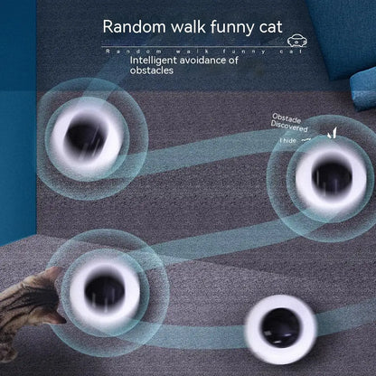 Interactive Cat Toy – Smart Teaser UFO, USB Rechargeable, Replaceable Feather, Automatic Cleaning-5