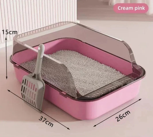 Cat Litter Box for Cats – Semi-Enclosed, Splashproof, Easy to Clean-3