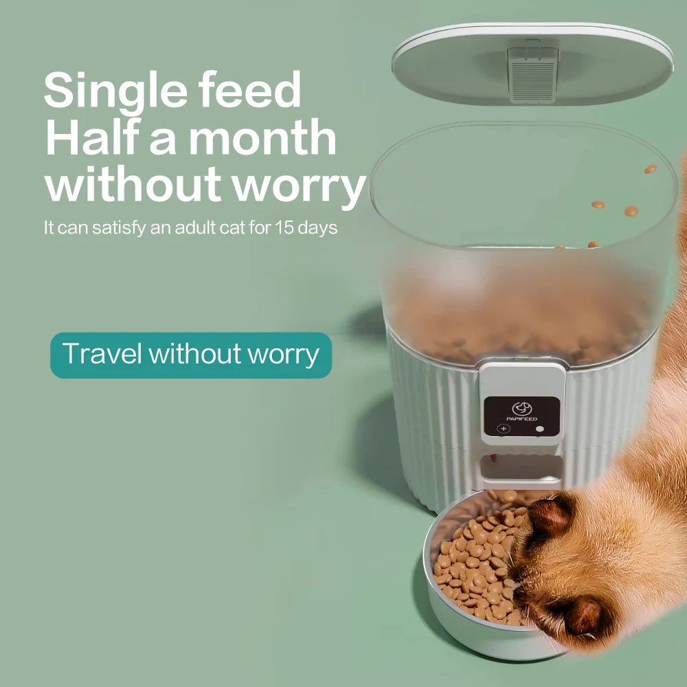 Smart Automatic Pet Feeder with WiFi Remote Control for Cats and Dogs - Customizable Schedule, Large Capacity, Easy to Clean-5
