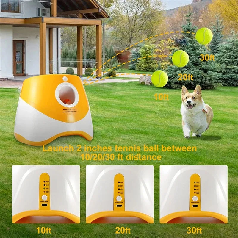 Automatic Tennis Ball Launcher for Dogs – Rechargeable, Interactive, Includes 6 Mini Balls-5