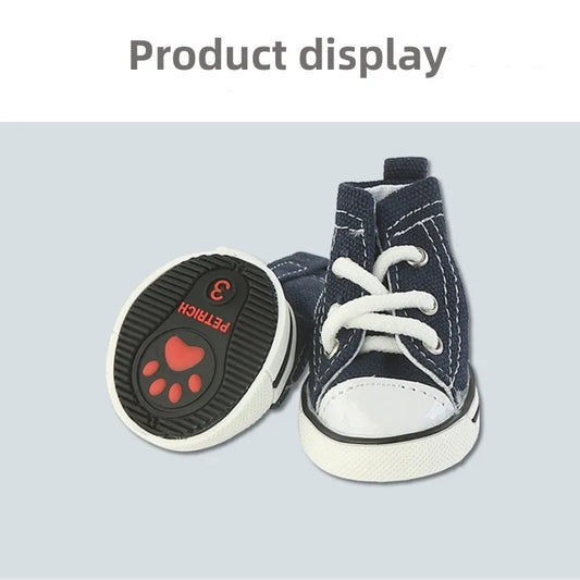 Dog Shoes for Small Dogs – Non-Slip, Breathable Denim Canvas, Outdoor Use-2