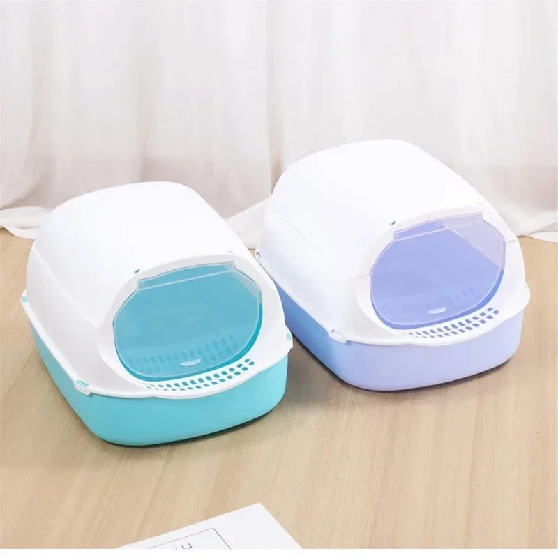 Cat Litter Box for Cats – Semi-Enclosed, Splashproof, Easy to Clean-6