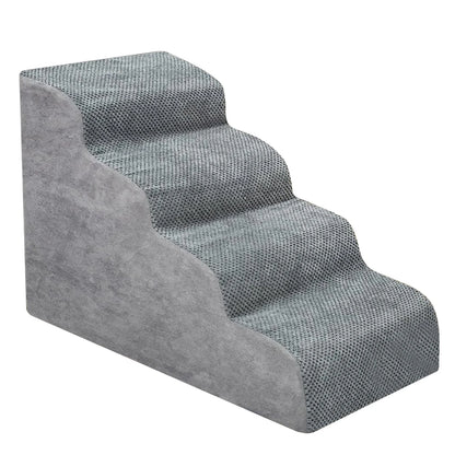 Dog Stairs for Small Dogs – Non-Slip, Removable Cover, 4-Tier Design for Beds and Couches-1
