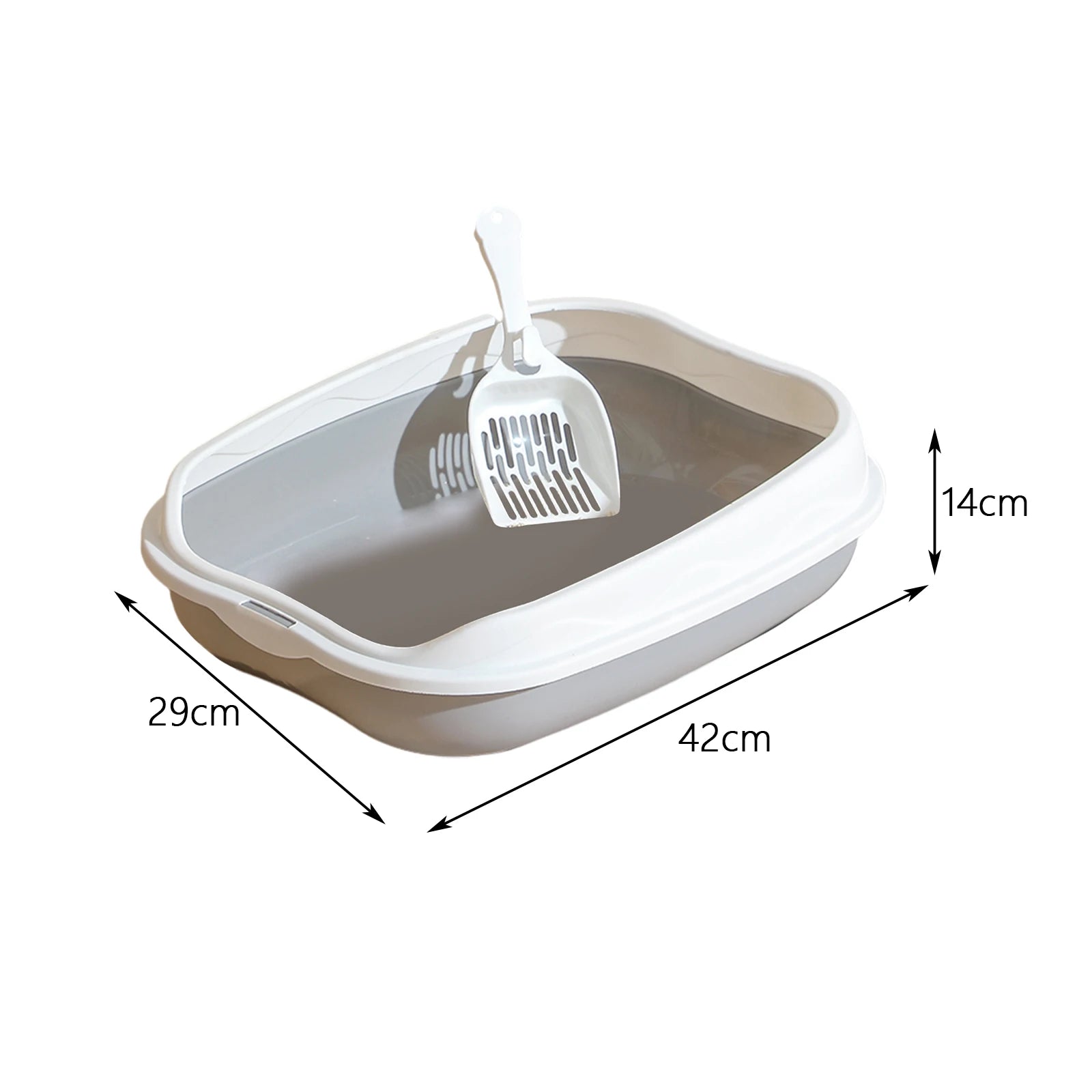 Semi-Enclosed Cat Litter Box – Spatter-Proof, Large Space, Easy to Clean-6