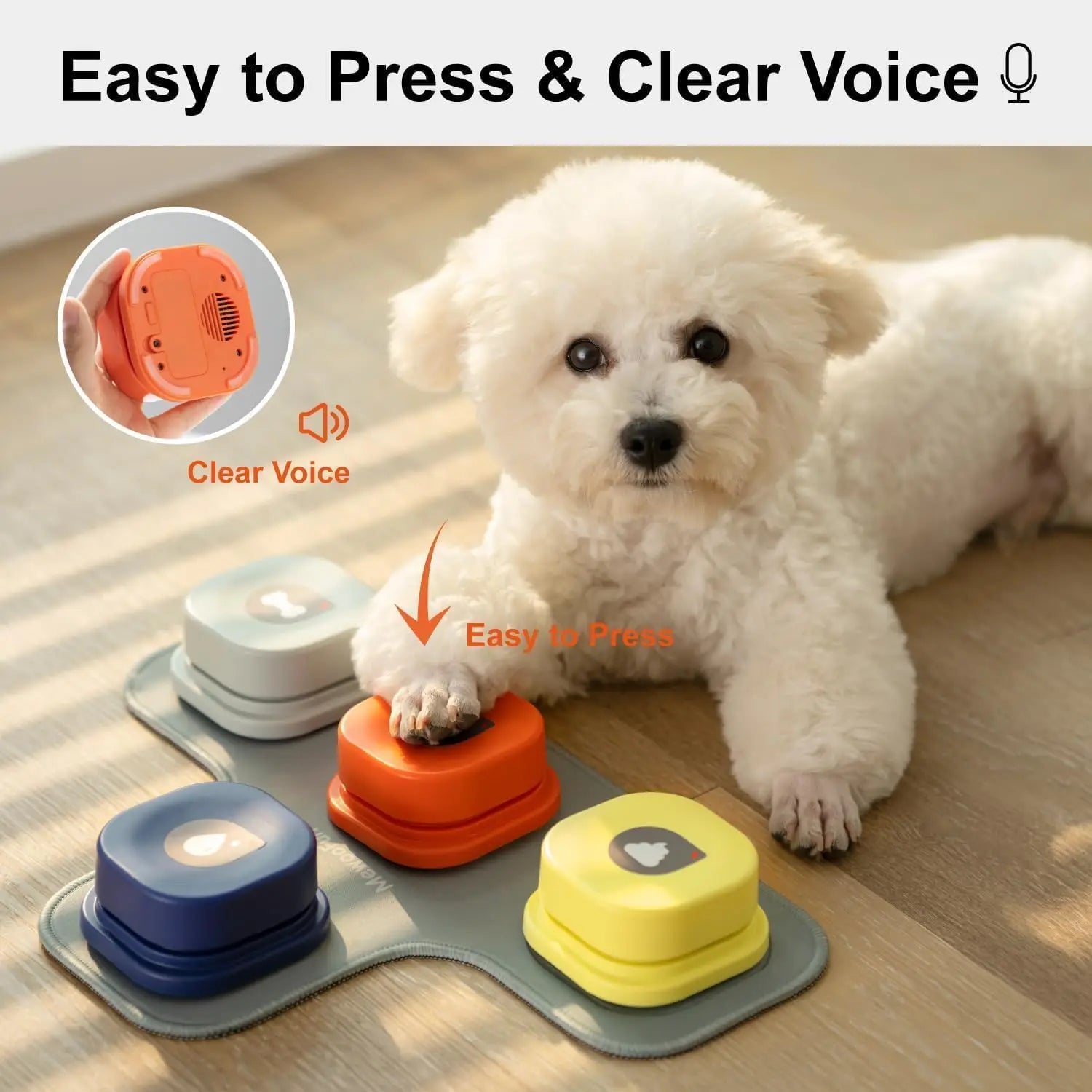Interactive Dog Talking Buttons for Training – Recordable, Non-Skid Mat, Durable Design-4