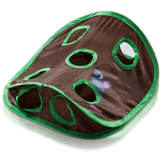 Cat Tunnel Toy for Kittens – 9-Hole Foldable, Interactive Mouse Game, Durable Material-1