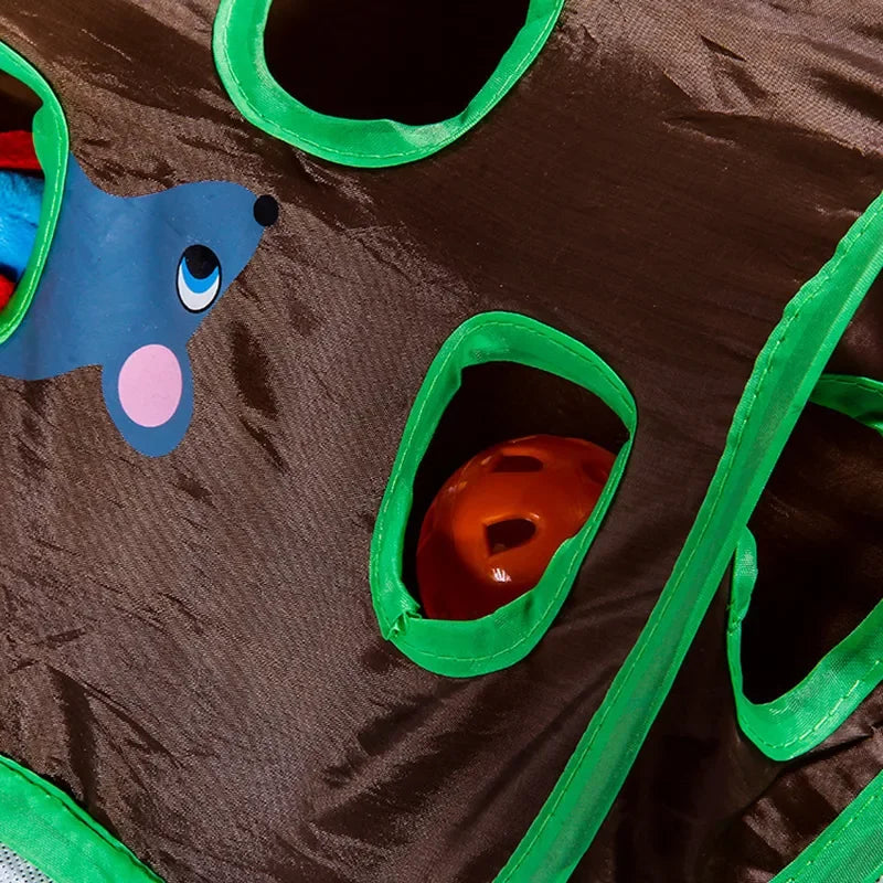 Cat Tunnel Toy for Kittens – 9-Hole Foldable, Interactive Mouse Game, Durable Material-6
