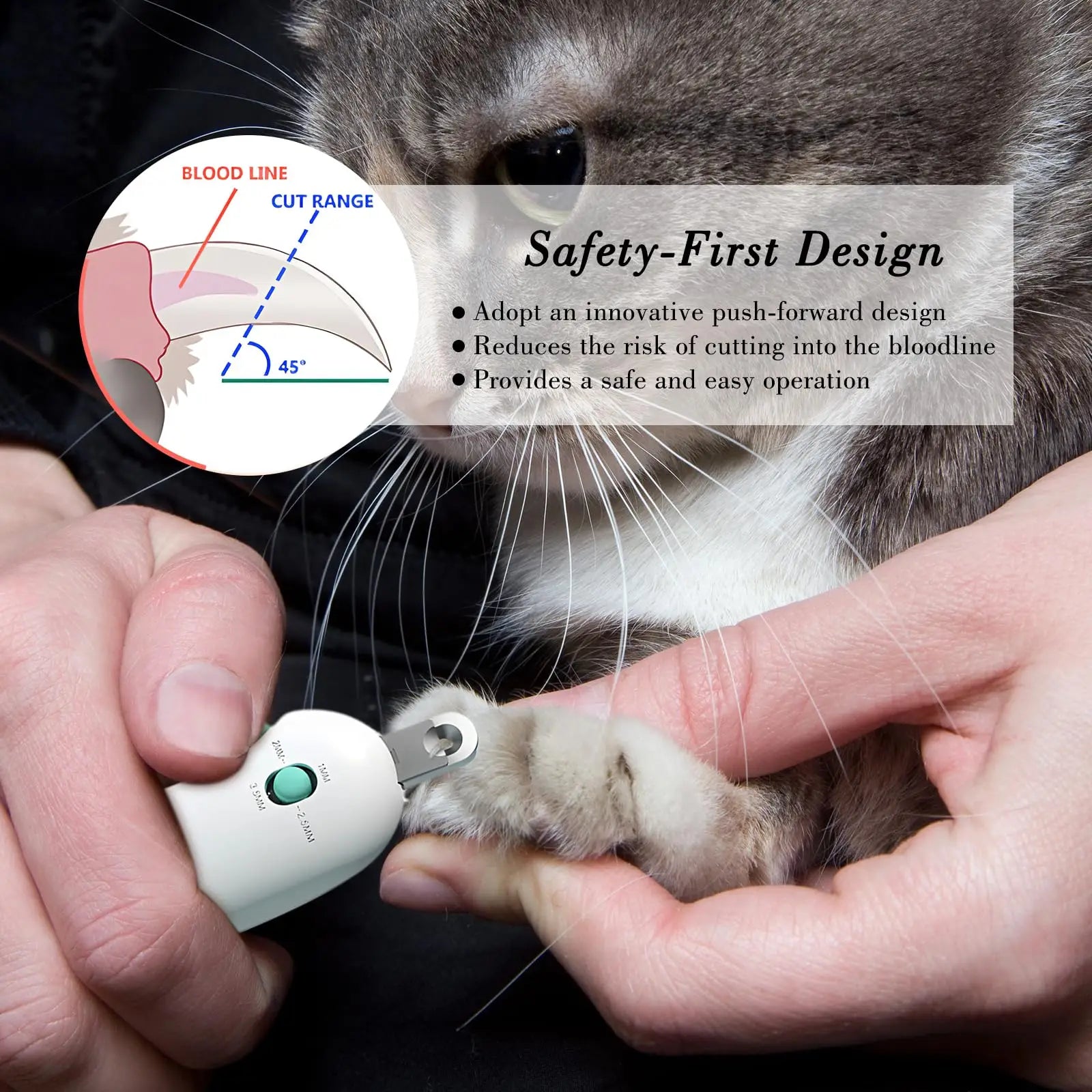 Nail Clippers for Dogs and Cats – Stainless Steel Blades, Adjustable Hole, Ergonomic Handle-6