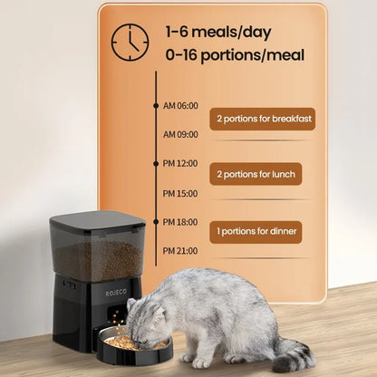 Automatic Pet Feeder with Smart Control for Cats and Dogs – Programmable Dry Food Dispenser, BPA-Free, 5L Capacity-3